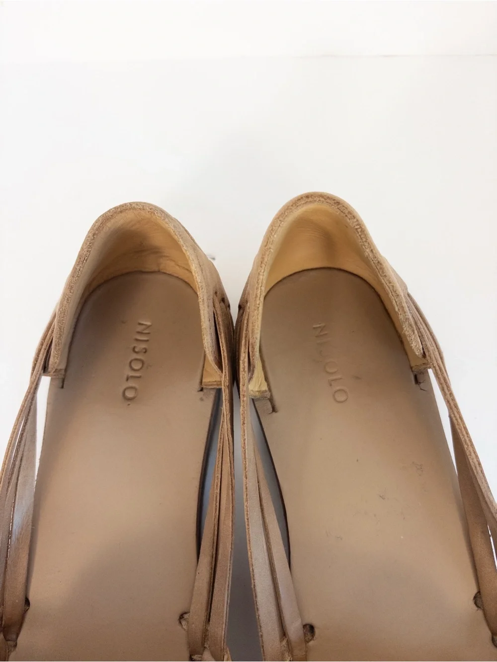 Nisolo Huarache Tan Woven Leather Leather Flats